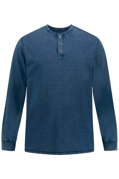 Henley s dlouhými rukávy, piké, vintage vzhled, kulatý výstřih
