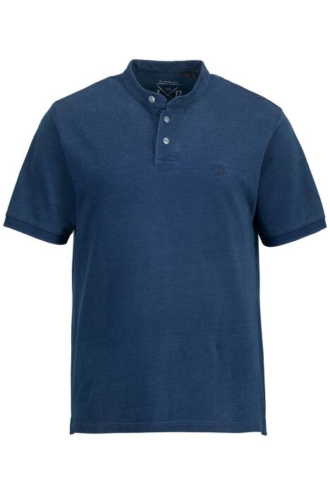 Henley, krátké rukávy, piké, vintage vzhled, stojáček