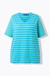 Shirt, A-linje, V-udskæring, korte ærmer, stribemix