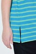 Shirt, A-linje, V-udskæring, korte ærmer, stribemix