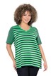 Tričko, pruhovaný mix, A střih, výstřih do V, krátké rukávy