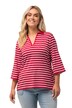 Polokošile, proužky, výstřih do V, 3/4 rukávy