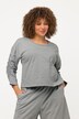 Genser, kort, oversized, rund hals, 3/4 ermer