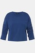 Sweat-shirt court et oversized. Col rond, manches 3/4.