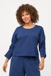 Sweat-shirt court et oversized. Col rond, manches 3/4.