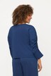 Sweat-shirt court et oversized. Col rond, manches 3/4.