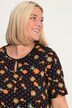 Longshirt, ananasprint, ronde hals met keyhole, halflange mouwen