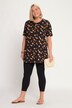 Longshirt, ananasprint, ronde hals met keyhole, halflange mouwen