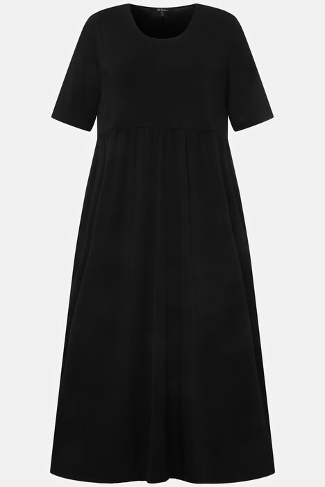 Matte Jersey Short Sleeve Empire Pocket A-line Dress
