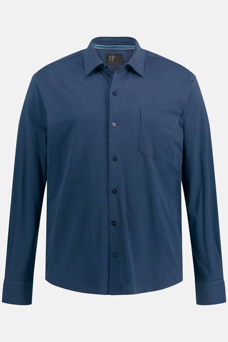 Camisa de jersey, manga larga, cuello inglés, ajuste moderno, hasta la talla 8 XL