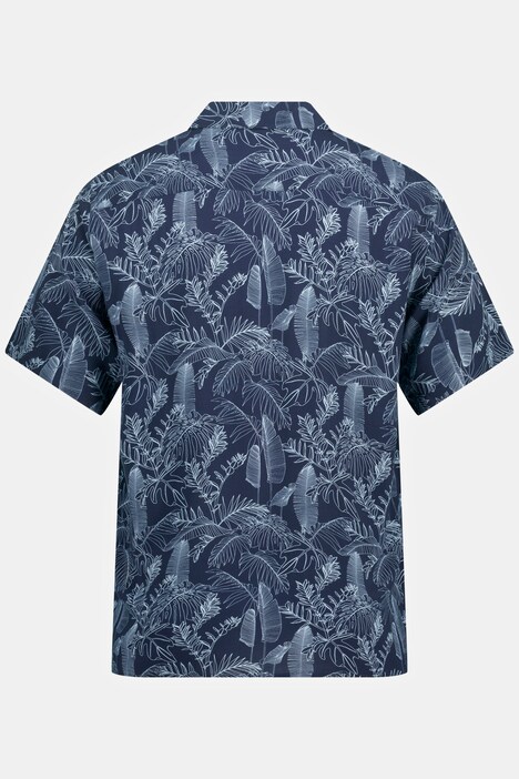 Camicia da spiaggia con mezze maniche, stampa tropicale e colletto alla cubana