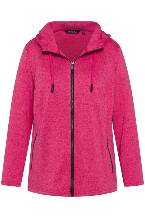 Bunda z pleteného flísu, kapuce, kapsy zip