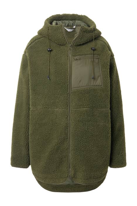 Teddy bunda, oversize, kapuce, dlouhé rukávy