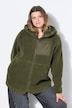 Teddyjacke, oversized, Kapuze, Langarm