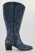 Bottes en cuir, tige XXL, effet peau de serpent, largeur H