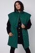 Vattert vest, oversized, ståkrage, innsydd snøring i midjen