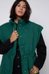 Vattert vest, oversized, ståkrage, innsydd snøring i midjen