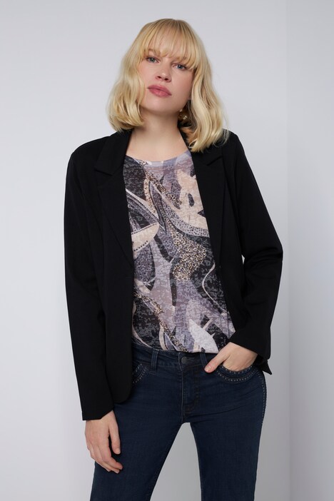 Blazer, Edel-Jersey, Revers, Langarm