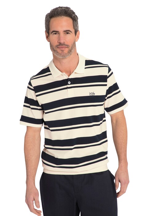 Polokošile, pohodlný břišní střih, piké, proužky, krátké rukávy, do 8XL