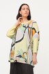 Genser, blomstermønster, oversized, rund hals, trekvartermer