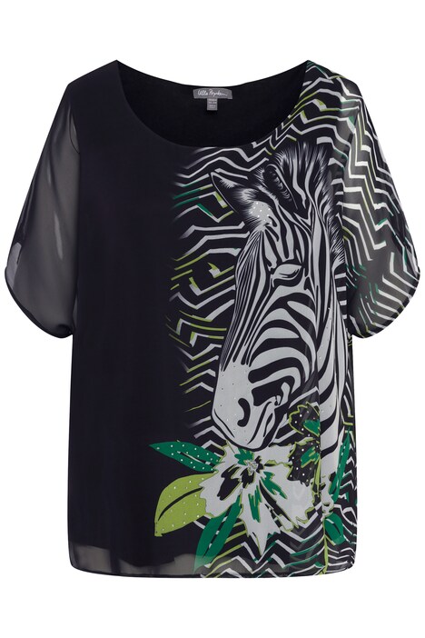 Tričko, dvouvrstvé, zebra, kulatý výstřih, krátké rukávy