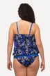 Abstract Ladyfinger Extra Long Tankini Set