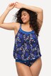 Abstract Ladyfinger Extra Long Tankini Set