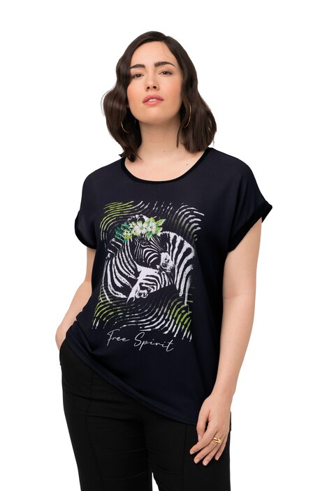 Tričko, oversize, zebra, kulatý výstřih, krátké rukávy