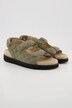 leren sandalen, trekking look, klittenbandpatje, wijdte H