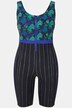Maillot de bain, fleurs pixelisées, sans bonnets souples, jambes courtes
