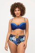Bikini à bonnets souples (D). Armatures et bretelles doubles. Imprimé à fleurs.