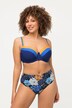 Bikini à bonnets souples (D). Armatures et bretelles doubles. Imprimé à fleurs.
