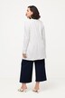 Blazer long en jersey, coutures fantaisie et col rond