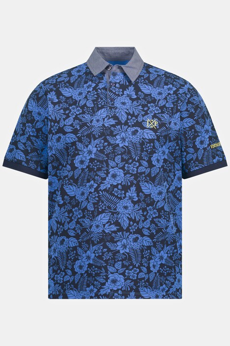 Polo à manches courtes. Coton piqué. Imprimé floral.