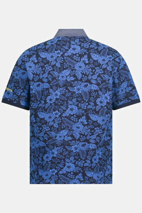 Polo à manches courtes. Coton piqué. Imprimé floral.