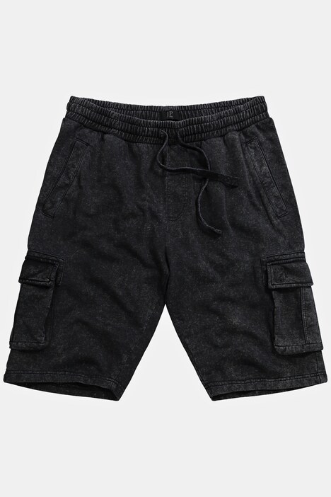 Sweat cargo shorts, elasticated waist, vintage look