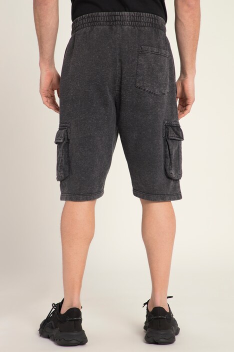 Sweat cargo shorts, elasticated waist, vintage look