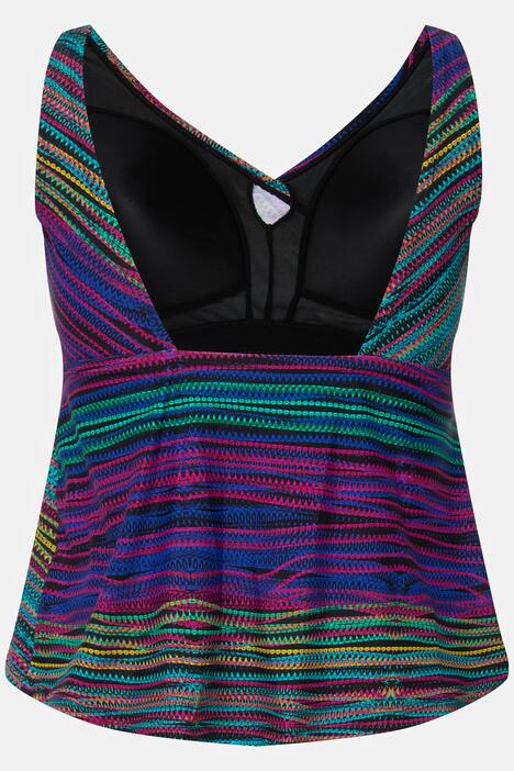 tankini, gebreide look, wikkel-effect, softcups, rimpeling