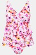 tankini, bloemen, ruches, langer bovendeel