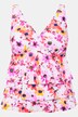 tankini, bloemen, ruches, langer bovendeel