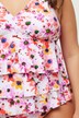 tankini, bloemen, ruches, langer bovendeel
