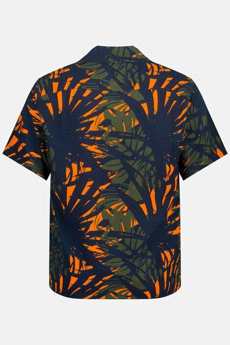 Chemise à manches courtes, col cubain et imprimé à fleurs