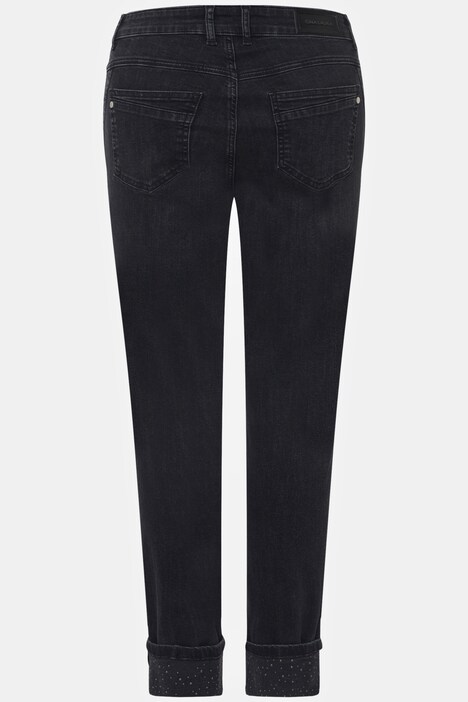 Jeans Julia, 5-Pocket-Form, Ziersteine, Saum-Umschlag
