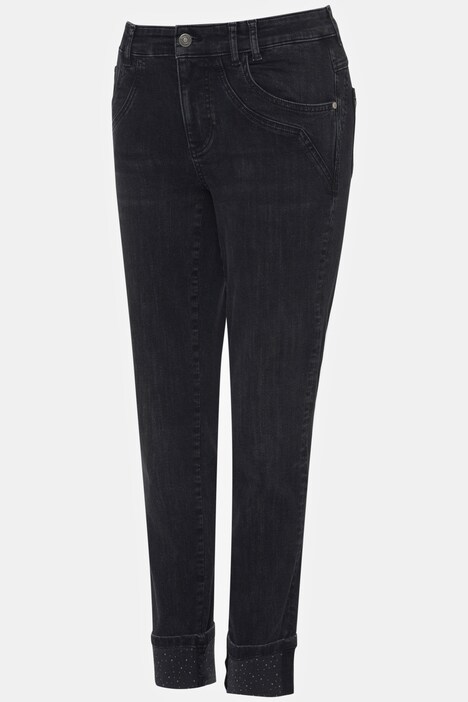 Jeans Julia, 5-Pocket-Form, Ziersteine, Saum-Umschlag