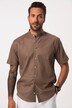Hemd, Halbarm, Leinenmix, Stehkragen, Modern Fit