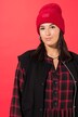 Beanie, Mütze, Rippstrick, Patch, Unisex