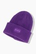 Beanie, Mütze, Rippstrick, Patch, Unisex