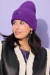 Beanie, Mütze, Rippstrick, Patch, Unisex
