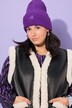 Beanie, Mütze, Rippstrick, Patch, Unisex