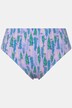 Tankini, haut plus long. Bonnets souples. Imprimé lupins et drapé.